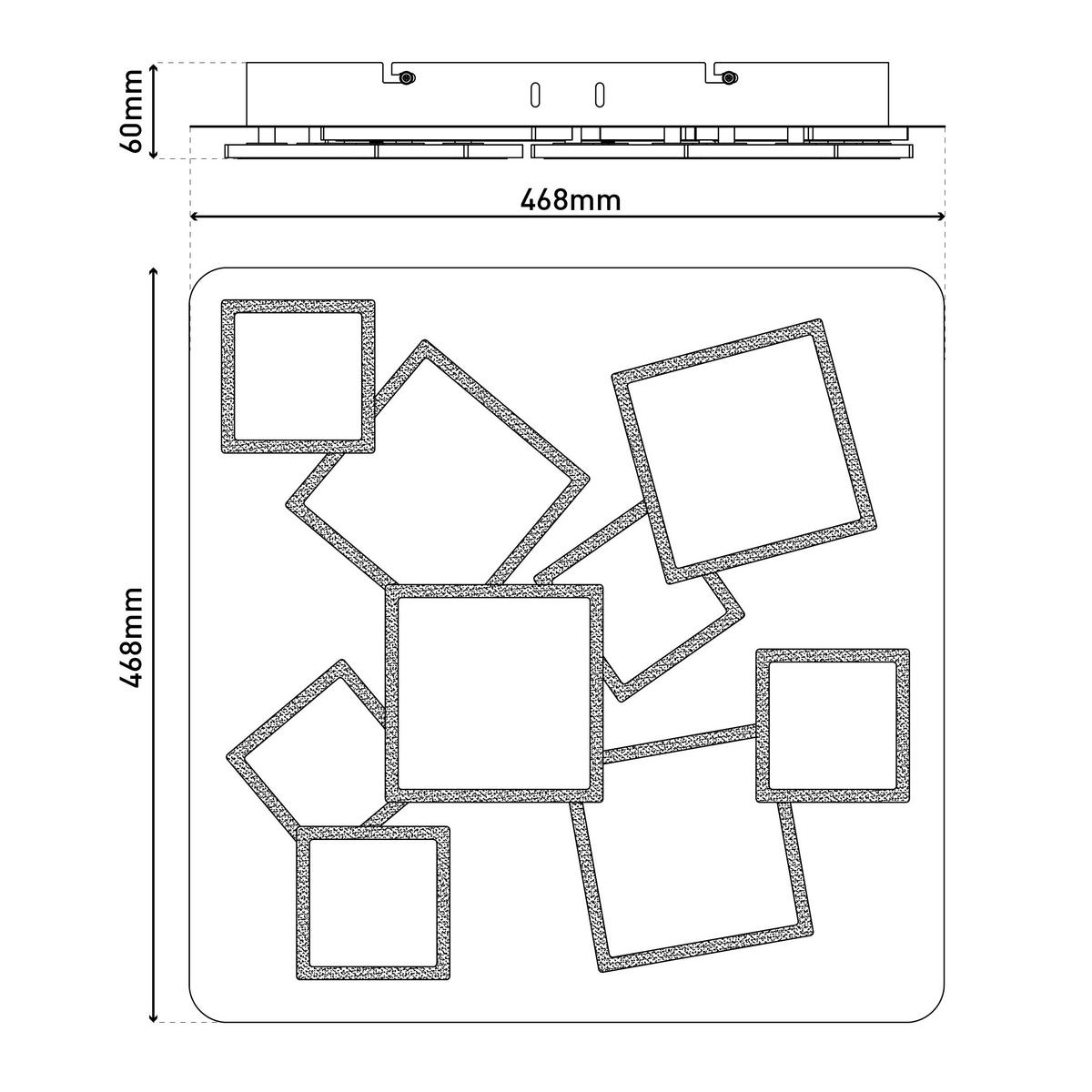 Led-deckenleuchte 3-Fach-Dimmbar - Weiß, Design, Kunststoff/Metall (46,8/46,8/6cm) - Näve