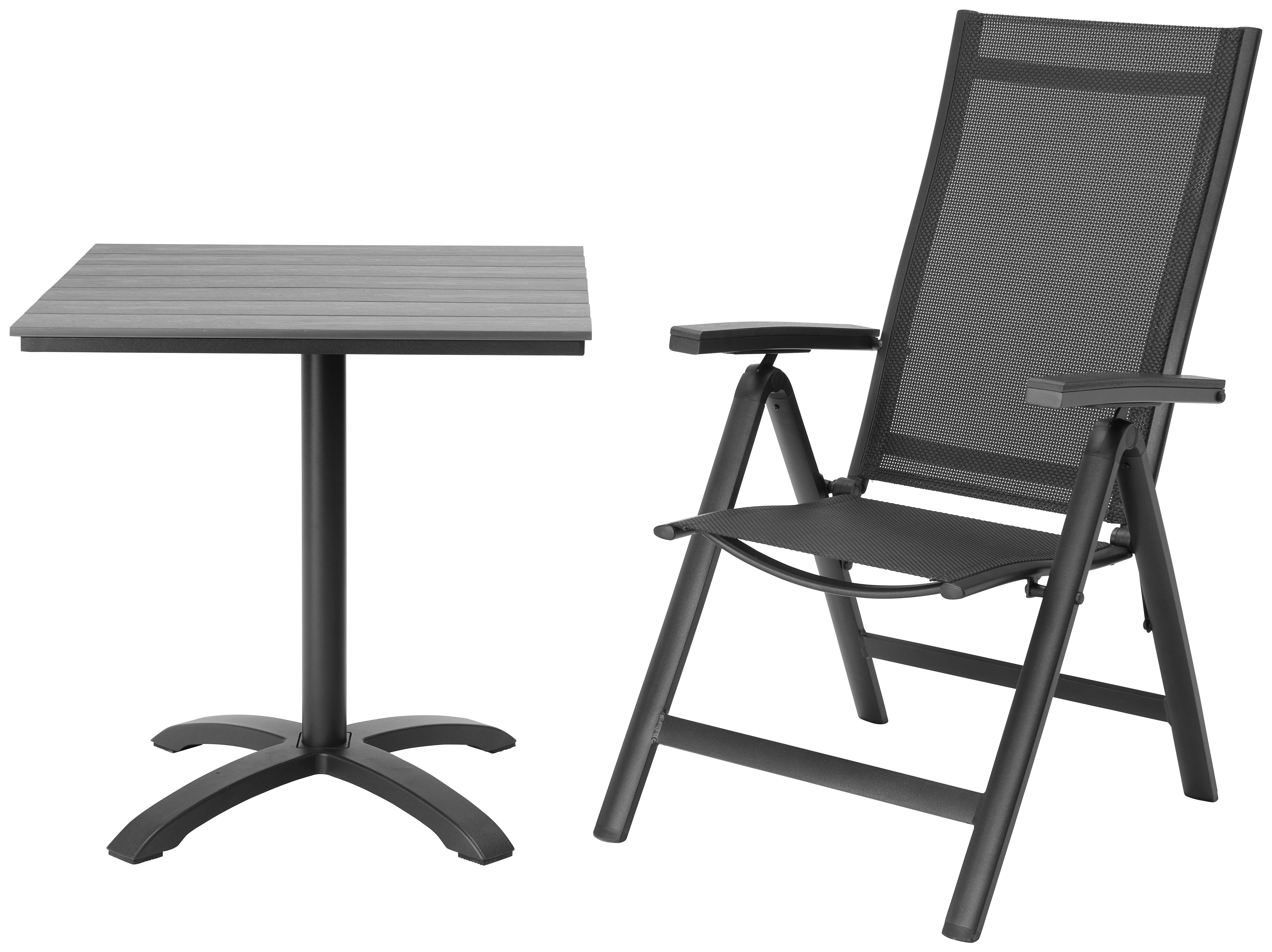 Fabian Polohovací Zahradní Židle - černá, Moderní, kov/plast (58/110/66cm) - Modern Living