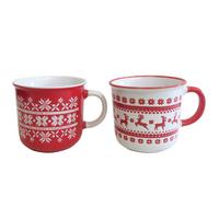 Tassenset Tabea - Rot/Weiß, Basics, Keramik (9.5/9cm) - Luca Bessoni