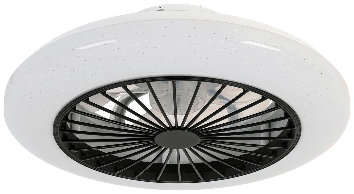 Deckenventilator Pascal Weiß 4 Flügel - Transparent/Schwarz, MODERN, Kunststoff/Metall (50/16cm) - Luca Bessoni