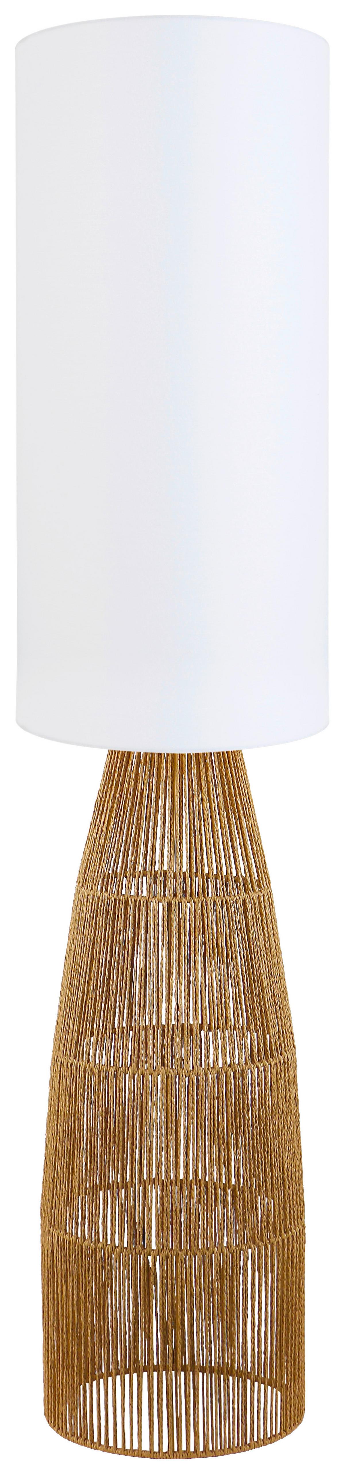 Stehleuchte Holzu - Schwarz/Braun, MODERN, Papier/Textil (30/135cm)