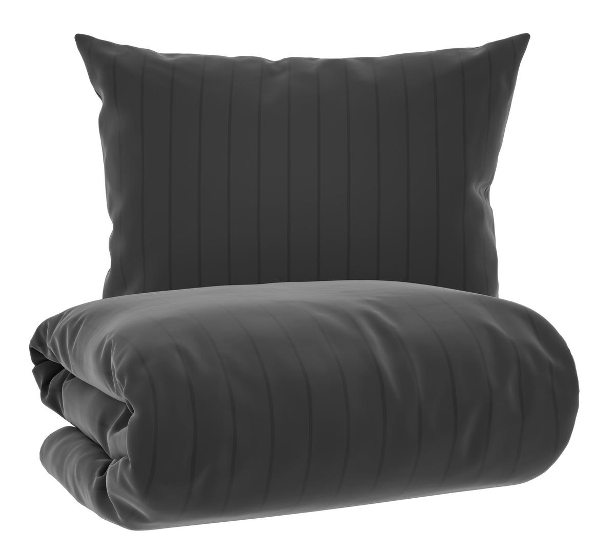POVLEČENÍ DOBBY STREIF, 90x70/140x200 cm - černá, textil (140/200cm) - Mömax