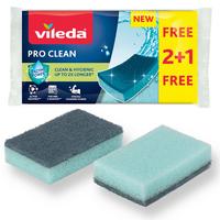 Edénytisztító Szivacs Pro Clean 2+1db - türkiz, Basics, természetes anyagok (11,5/21/2,7cm) - Vileda