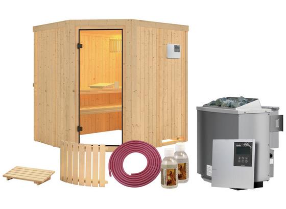 Bio-Sauna Toulon mit externer Steuerung (Kombi-Sauna) - Naturfarben, MODERN, Holz (196/198/178cm) - Karibu Bio-Sauna Toulon mit externer Steuerung (Kombi-Sauna) - Naturfarben, MODERN, Holz (196/198/178cm) - Karibu
