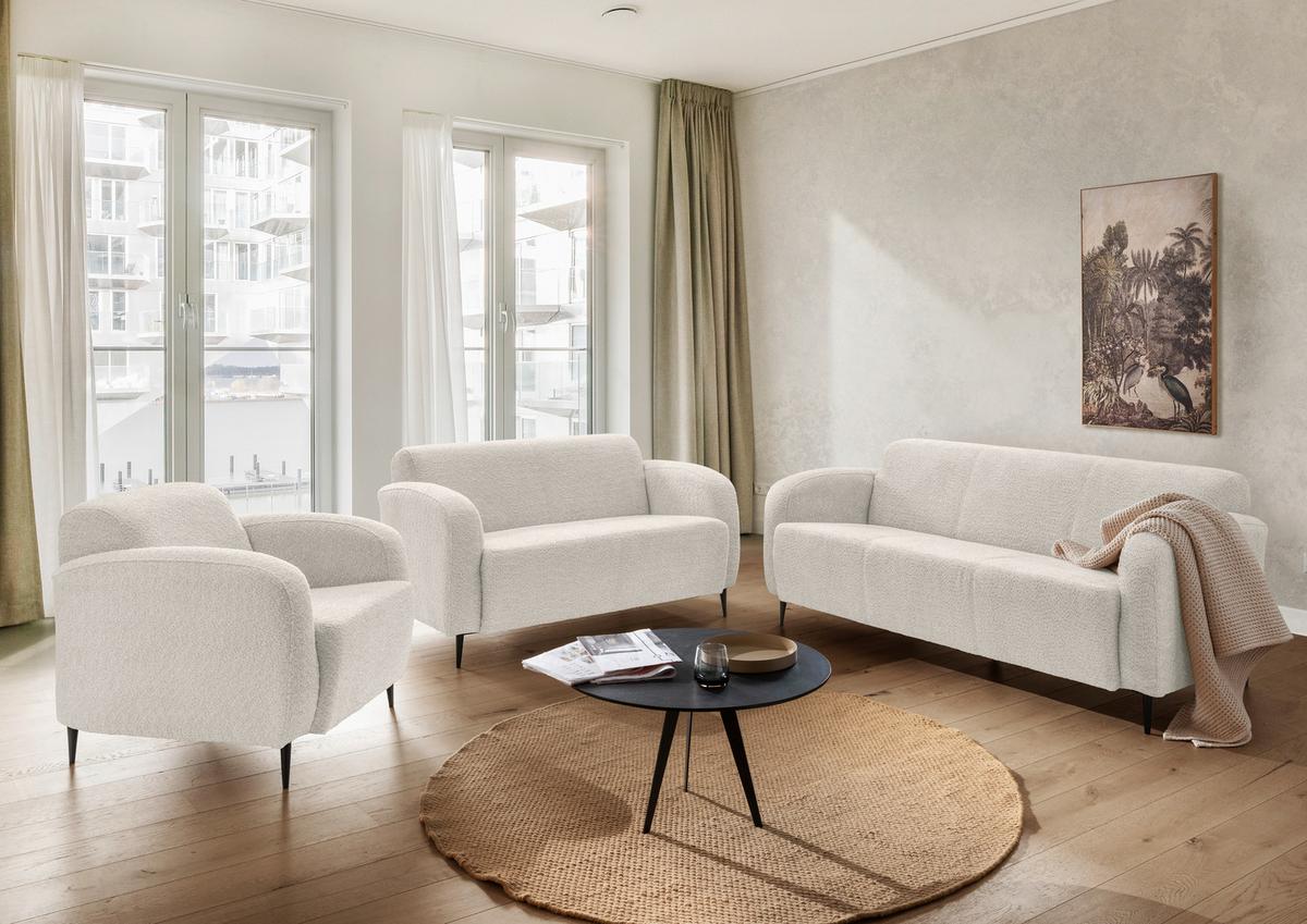 3-Sitzer-Sofa Marone Weiß B: 180cm - Schwarz/Weiß, MODERN, Textil (180/76/90cm) - Livetastic