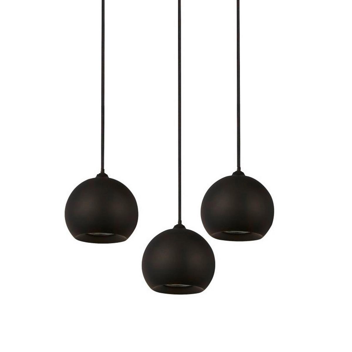Hängeleuchte H: 200 cm 3-Flammig, höhenverstellbar - Schwarz, Design, Metall (39/200cm)