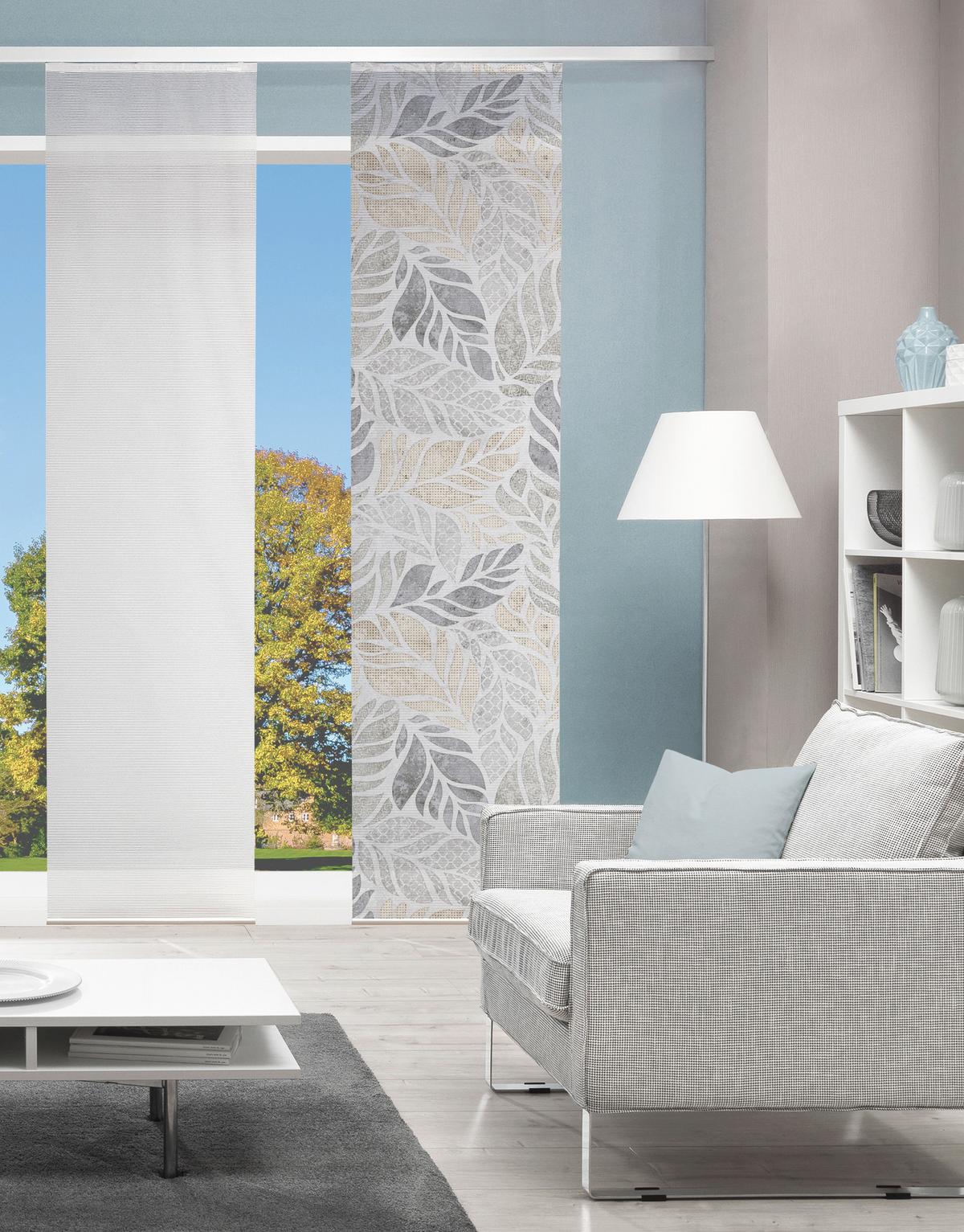 Flächenvorhang Lisio - Grau, Natur, Textil (60/260cm)