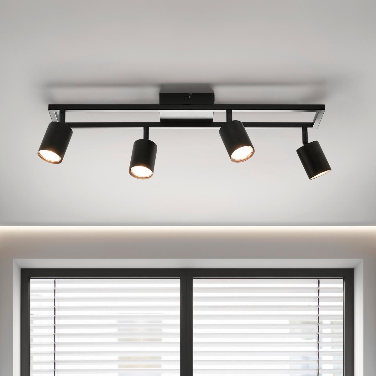 STROPNÉ SVIETIDLO RIT - čierna, Modern, kov (60/12/15.5cm) - Mömax