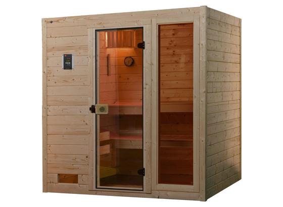 Sauna Valida Plus Sparset mit Integr. Ofensteuerung - Naturfarben, MODERN, Glas/Holz (189/203,5/172cm) Sauna Valida Plus Sparset mit Integr. Ofensteuerung - Naturfarben, MODERN, Glas/Holz (189/203,5/172cm)