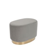 Taburet samet šedá - šedá/barvy zlata, Basics, dřevo/kompozitní dřevo (35,5/43/55cm)