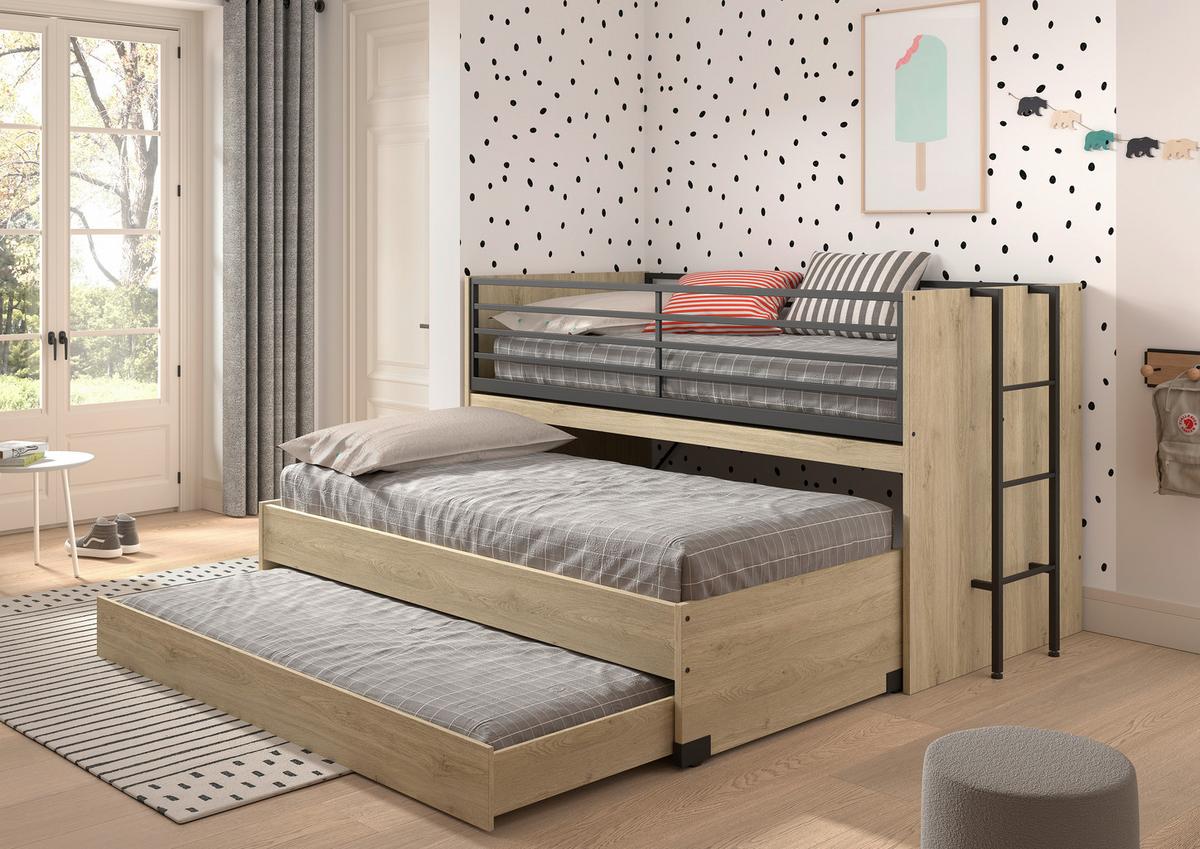 Hochbett Sam - Eichefarben, MODERN, Holzwerkstoff (90/200cm) - MID.YOU