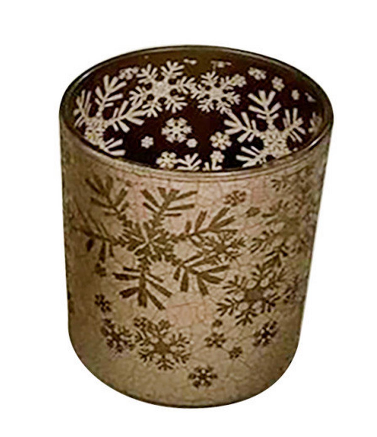 Teelichtglas Laura - Braun, KONVENTIONELL, Glas (7/8cm) - Luca Bessoni