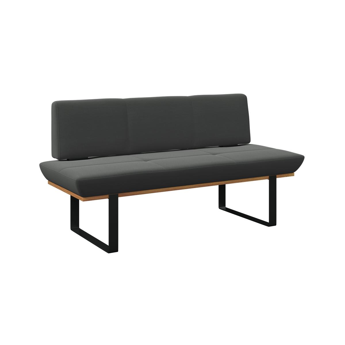Sitzbank Tristan Webstoff anthrazit, B: 170cm - Anthrazit/Schwarz, MODERN, Holz/Textil (170/48/90cm) - James Wood