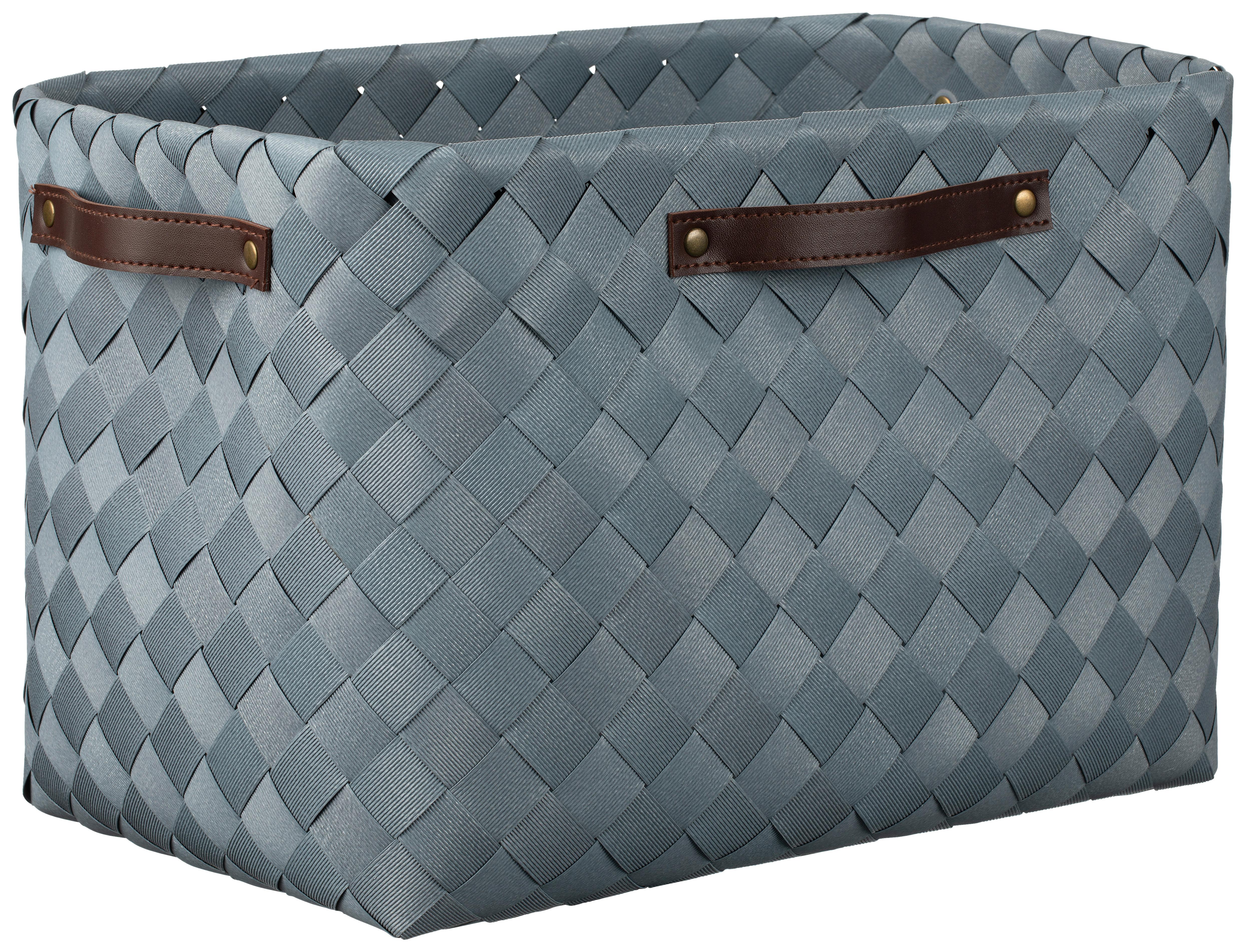 Aufbewahrungsbox Julius - Blau/Braun, KONVENTIONELL, Kunststoff (36/26/24cm) - James Wood