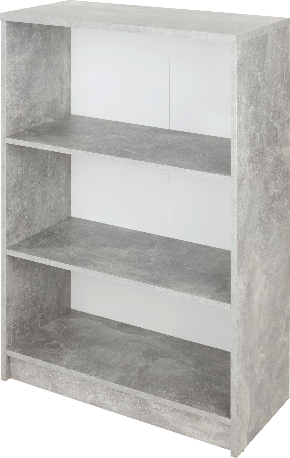 Regal 4-you New B 74 Cm, Betonoptik - Schwarz/Weiß, MODERN, Holzwerkstoff (74/111,5/34,6cm)