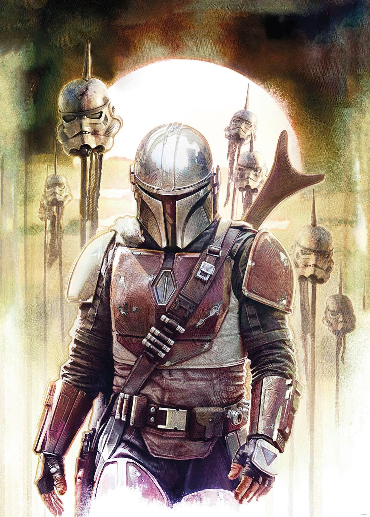 Fototapete The Mandalorian Big Impaler - Schwarz/Braun, Trend, Textil (200/280cm)