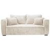 Sofa Modena Inkl. Kissen Creme, B: 223 Cm - Creme/Schwarz, Design, Textil (223/95/121cm) - MID.YOU