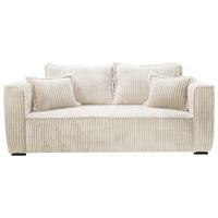 Sofa Modena Inkl. Kissen Creme, B: 223 Cm - Creme/Schwarz, Design, Textil (223/95/121cm) - MID.YOU