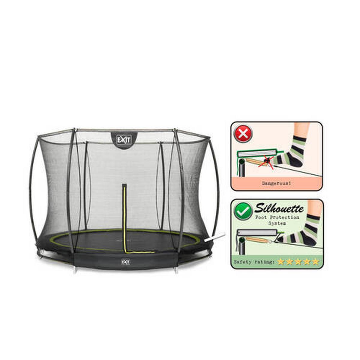 Trampolin Ø 305 cm Mit Sicherheitsnetz Exit Silhouete - Schwarz, KONVENTIONELL, Kunststoff/Metall (305/203cm) - EXIT Toys