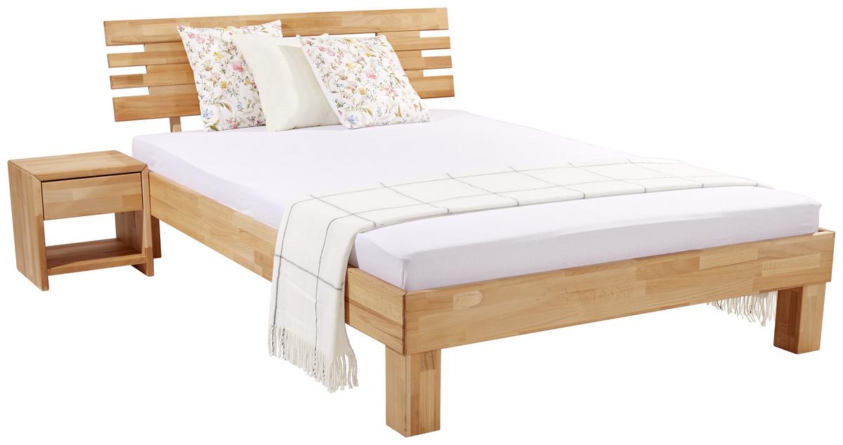 Massivholzbett 140x200 cm Elisabeth Buche - Kernbuche, KONVENTIONELL, Holz (140/200cm)