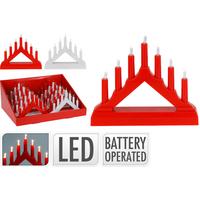 Led Díszlámpa Gyertyasor - piros/fehér, műanyag (15/4/13cm)