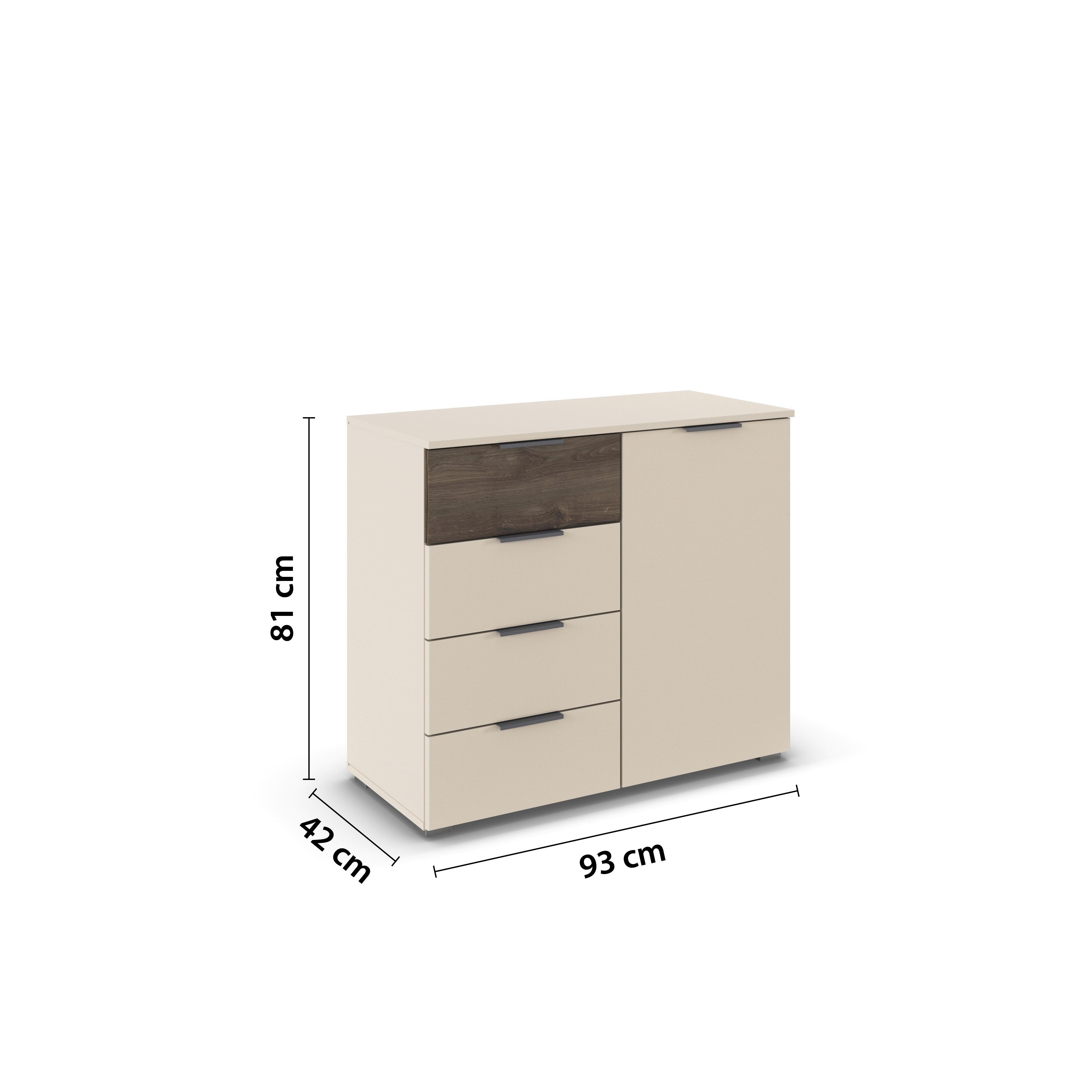 Kommode Sajo-Extra Champagner B: 93 cm - Champagner, Trend, Holzwerkstoff (93/81/42cm)