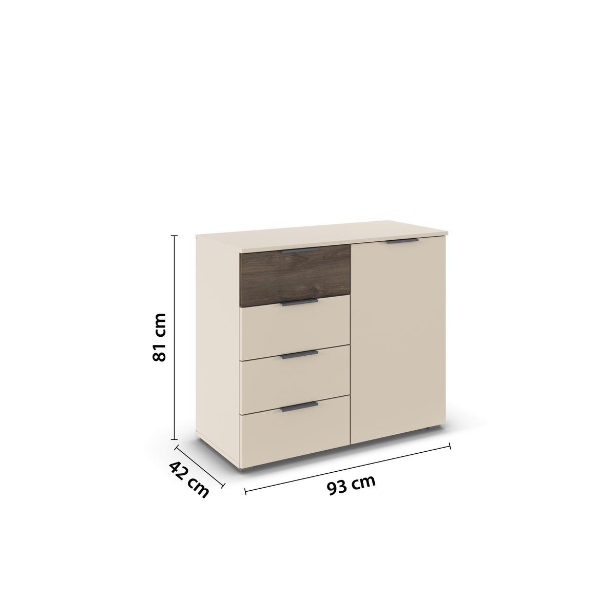 Kommode Sajo-Extra Champagner B: 93 cm - Champagner, Trend, Holzwerkstoff (93/81/42cm)