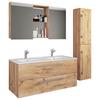 Badezimmer Budasi Honigeiche B: 111 cm - Honigeiche/Weiß, MODERN, Keramik/Holzwerkstoff (145cm) - MID.YOU
