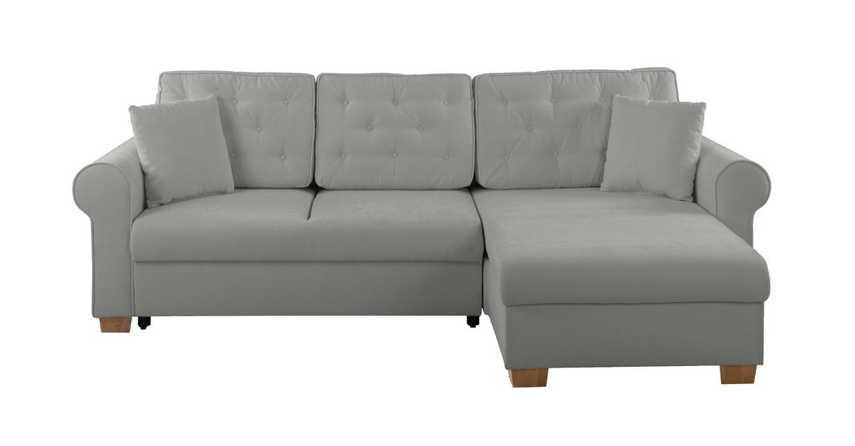 Ecksofa Arles Dunkelgrau 89 S: 266x161 Cm - Dunkelgrau/Buchefarben, Design, Textil (266/161cm) - MID.YOU