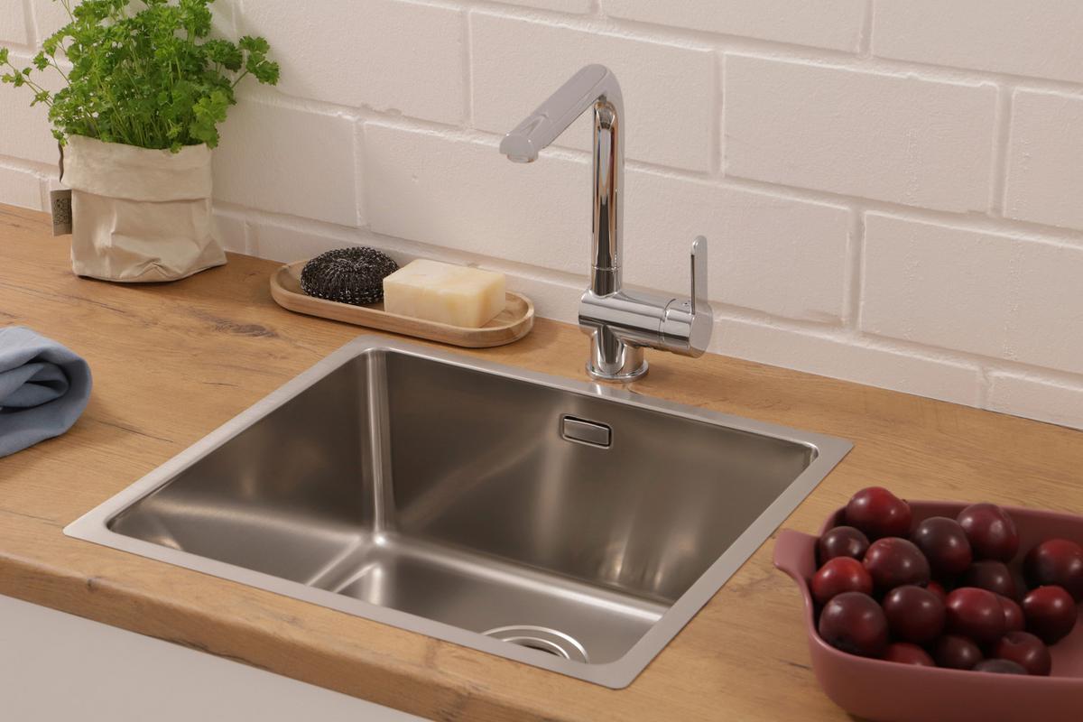Spüle Respekta Inox Edelstahl Bxt: 49x44 Cm - Edelstahlfarben, Trend, Metall (49/22,5/44cm) - Respekta
