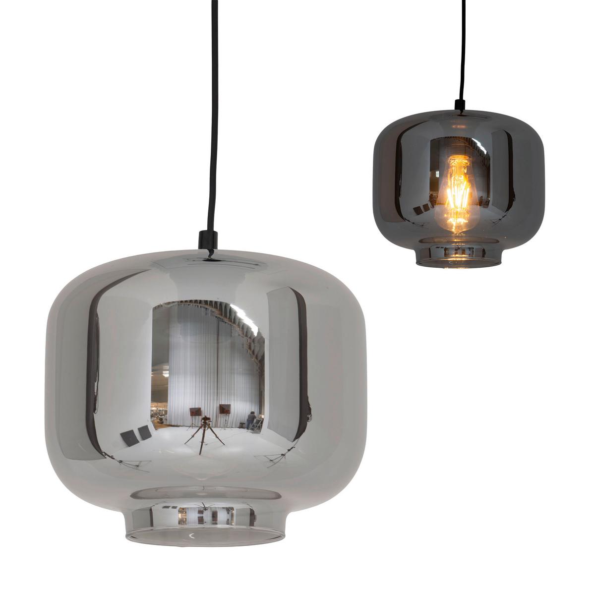 Hängeleuchte Vaso H: 156 cm 1-Flammig Pendelleuchte - Anthrazit/Schwarz, Design, Glas/Metall (25/121cm) - Näve