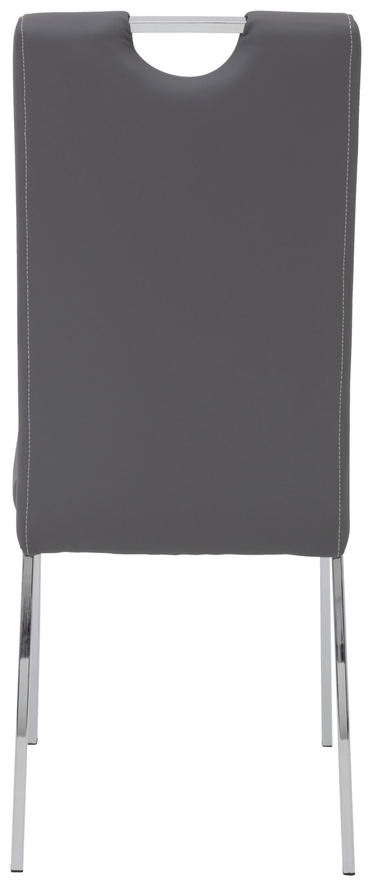 Stuhl-Set Andrea S - Chromfarben/Weiß, MODERN, Textil/Metall (43/100/64cm) - MID.YOU