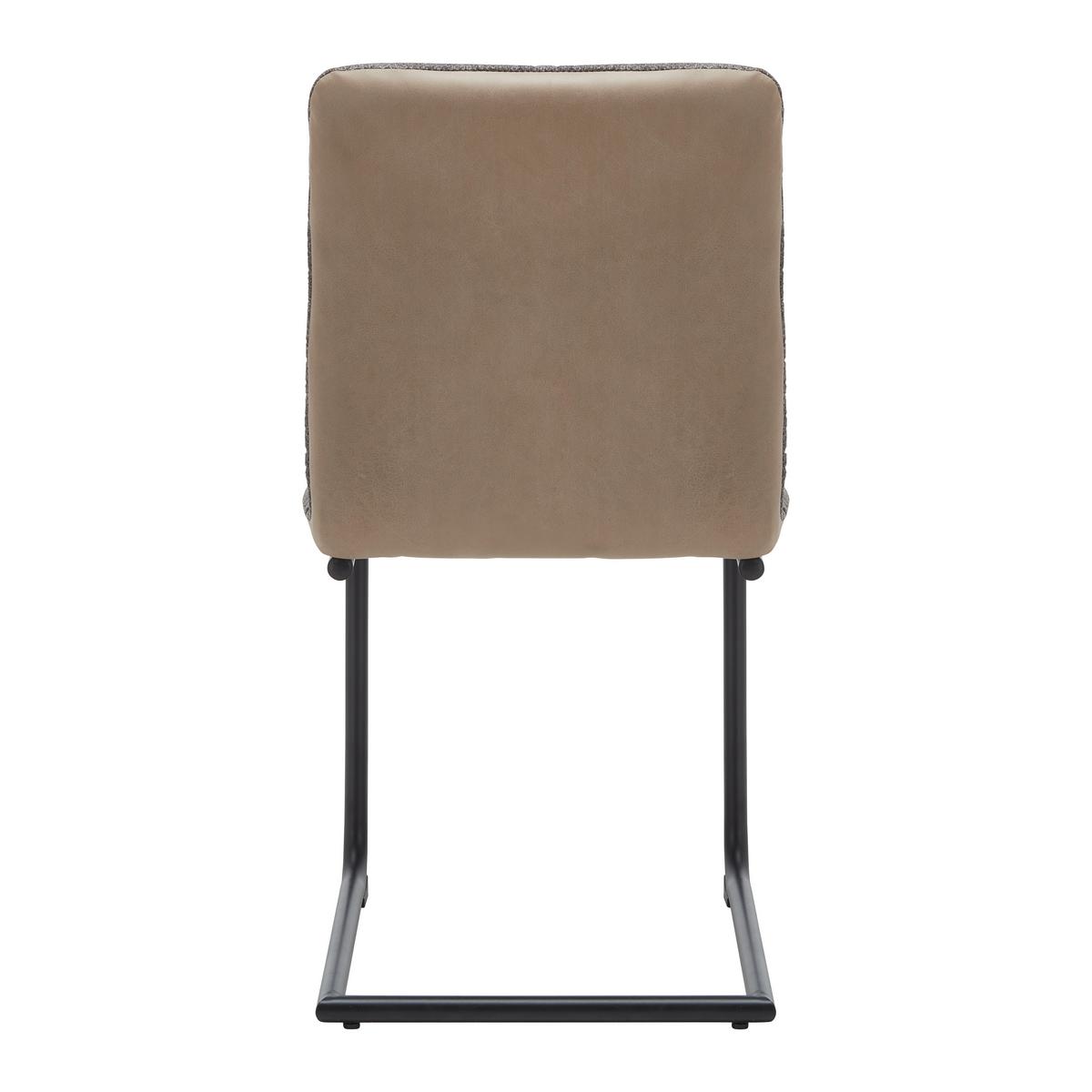 Židle SARAH šedá/hnědá - šedá/černá, Moderní, kov/dřevo (49/88/59cm) - Bessagi Home