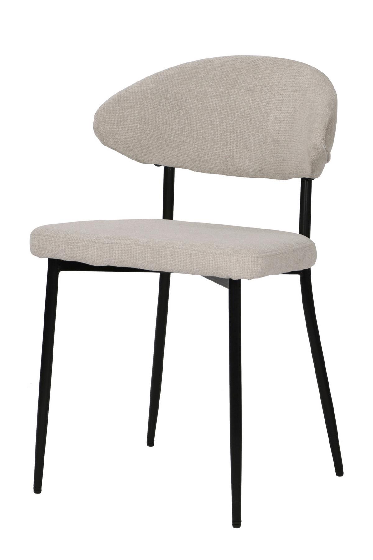 STUHL-SET Schwarz/Beige 2-teilig - Beige/Schwarz, MODERN, Textil/Metall (56/82/53cm) - MID.YOU