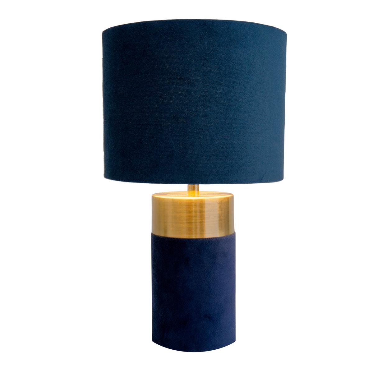 Tischleuchte Bordo - Blau/Goldfarben, Basics, Textil/Metall (18/32cm) - Näve