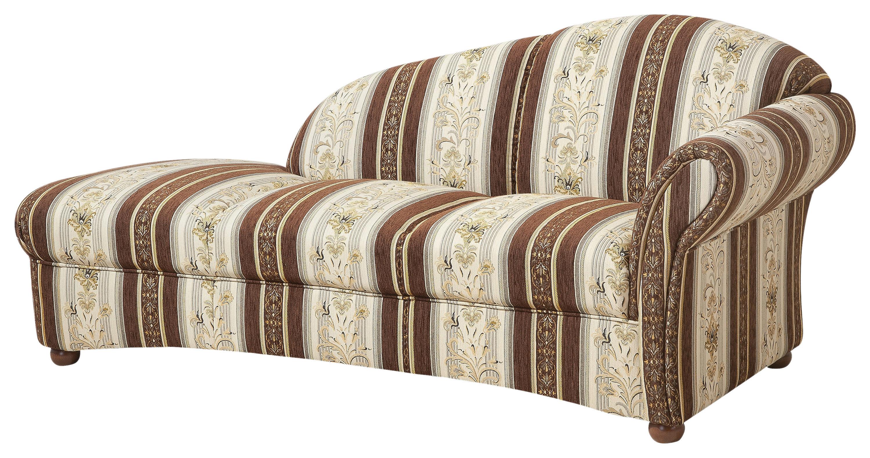 Recamiere Corona Braun/beige, Streifen Design - Beige/Nussbaumfarben, Design, Textil (191/83/81cm) - Max Winzer