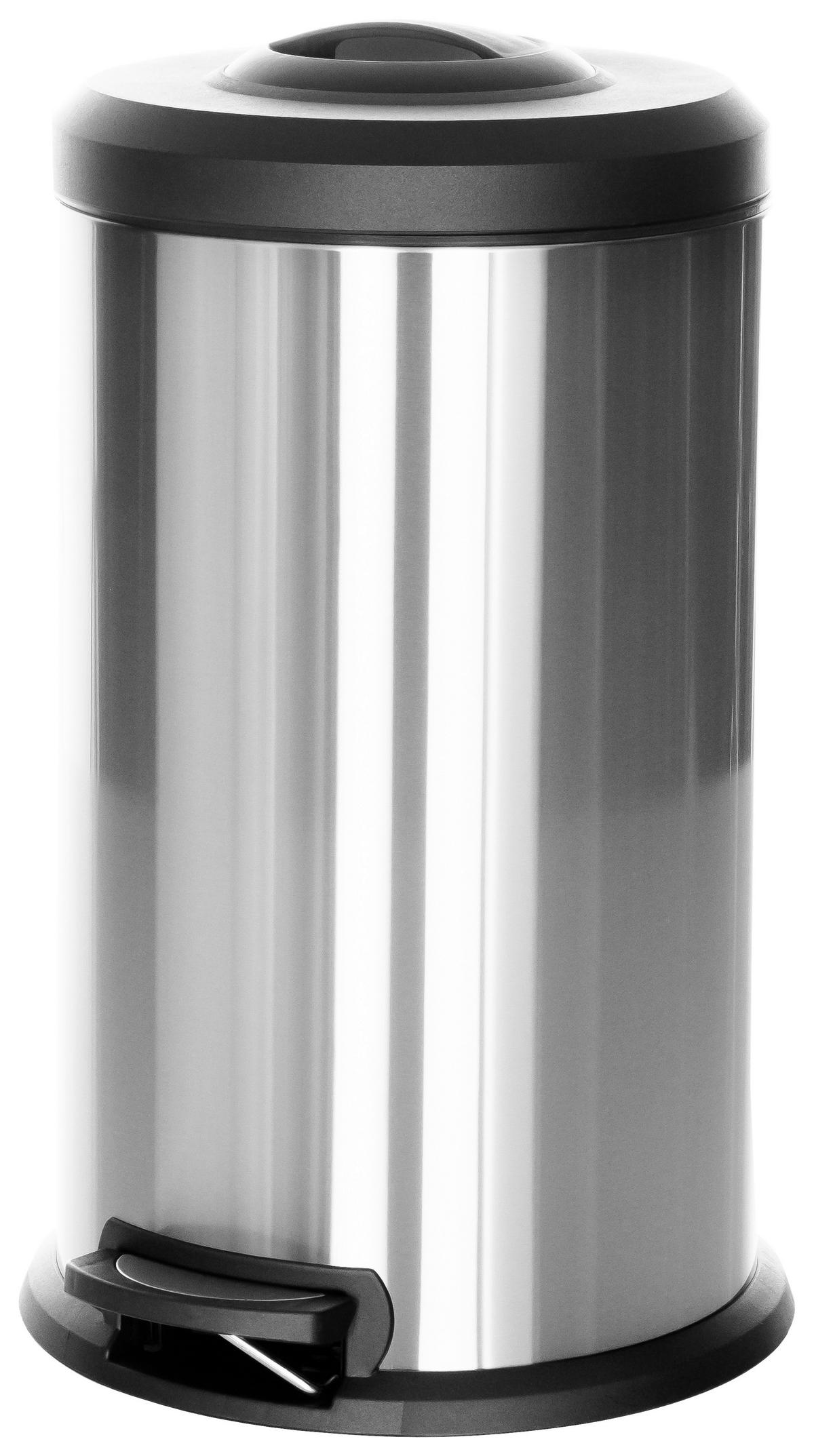 Abfallsammler Clean X - Silberfarben/Schwarz, Basics, Kunststoff/Metall (38/62-96/38cm) - MID.YOU