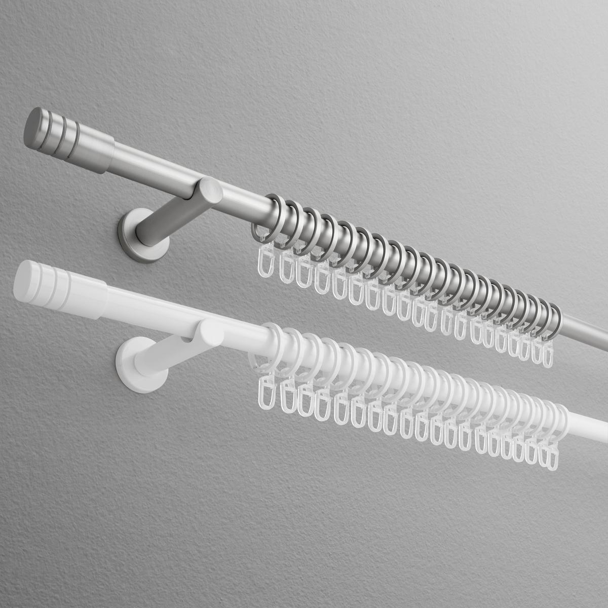 Sada tyčí na závesy Rillcube, 120-210cm - farba ušľachtilej ocele, kov (120-210cm) - Premium Living