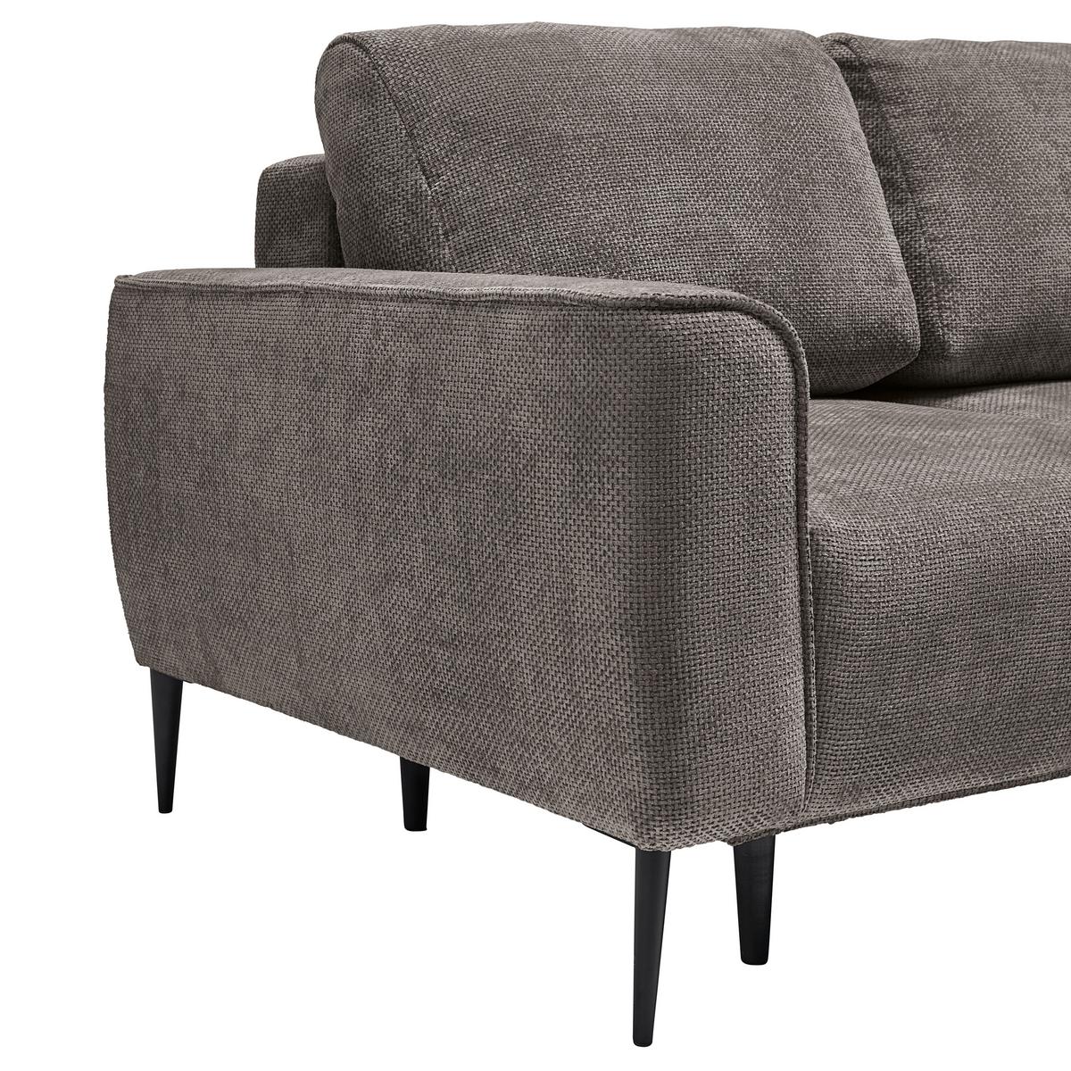 Rohová sedačka CUSTOM, pravá, tmavě šedá - černá/tmavě šedá, Moderní, kov/textil (255/164cm) - Mömax