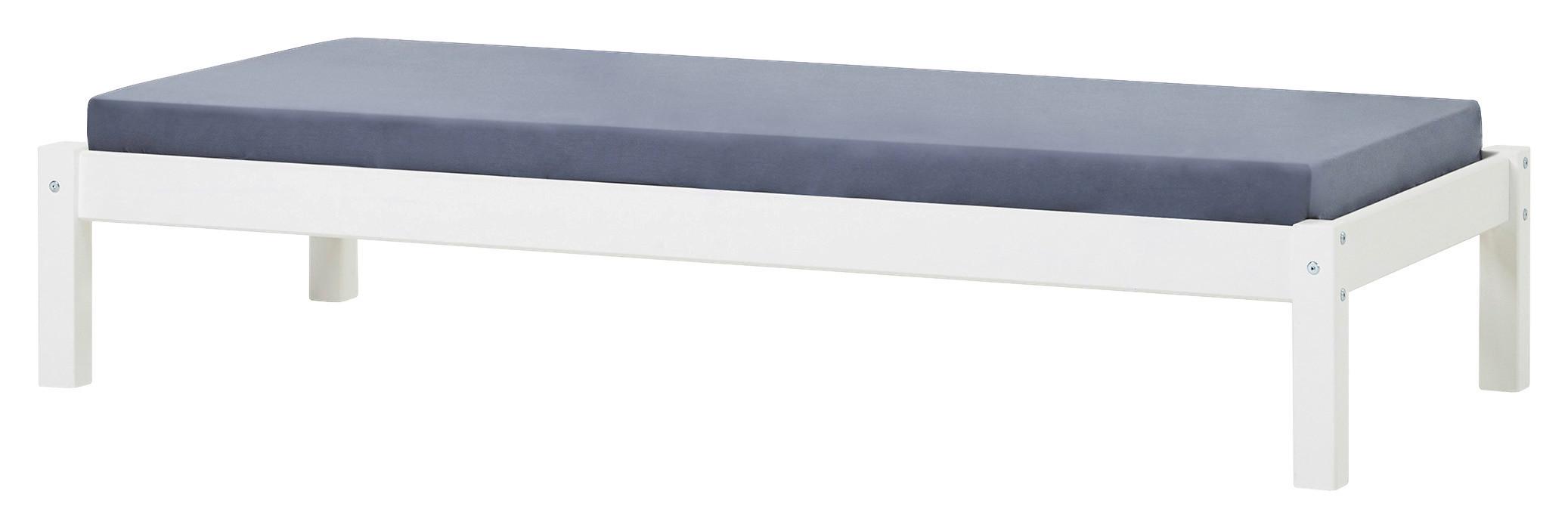 Bett Eco Dream Kiefer Massiv Weiß, Lf: 90x200 cm - Weiß/Naturfarben, MODERN, Holz (90/200cm) - MID.YOU