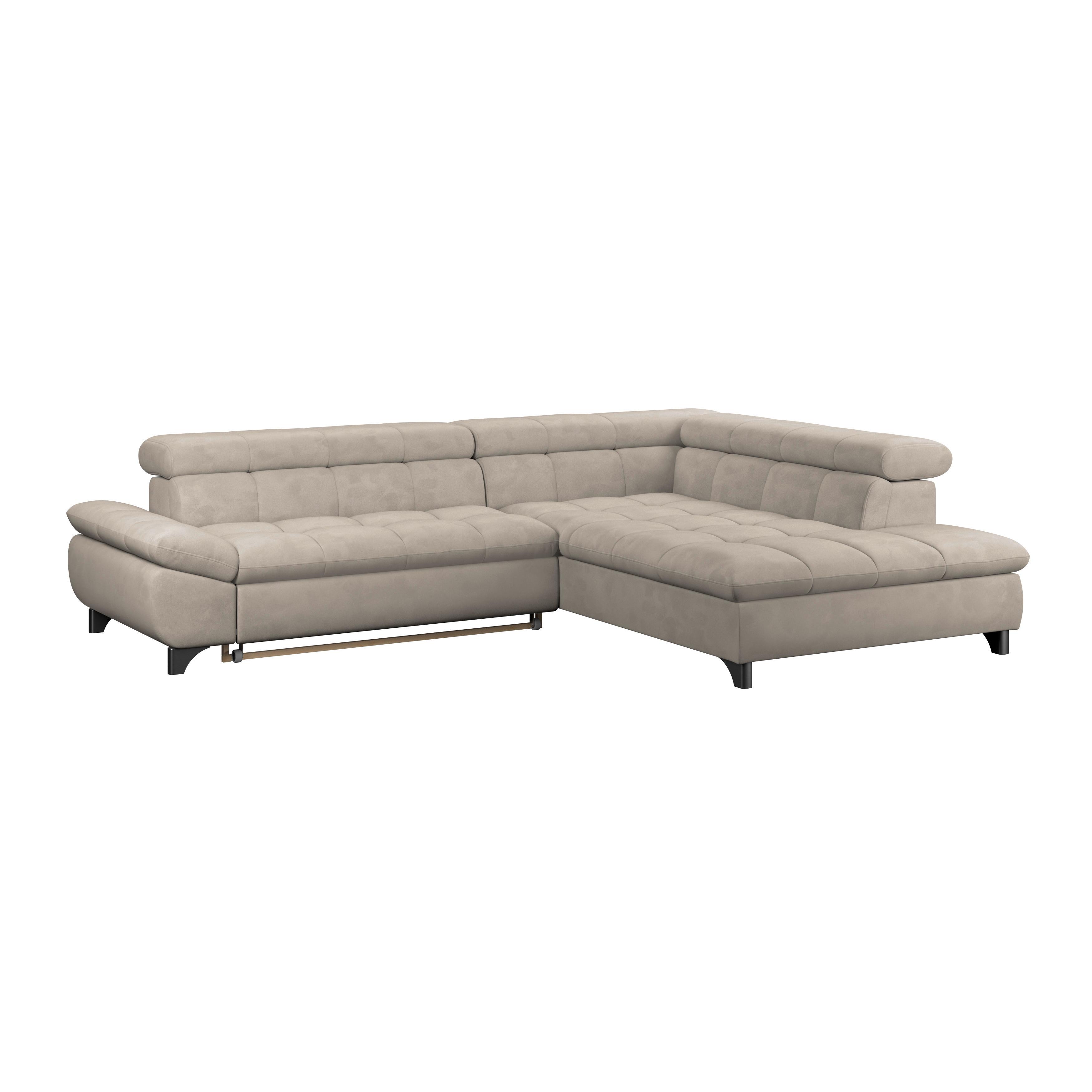 Ecksofa Gemini Naturfarben, B: 312cm - Chromfarben/Naturfarben, KONVENTIONELL, Textil (312/234cm)