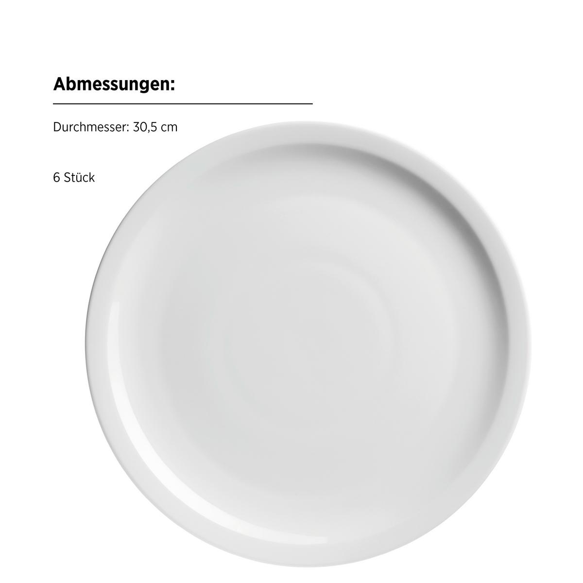 Pizzatellerset Barca Weiß 6-Teilig - Weiß, Basics, Keramik - Mäser