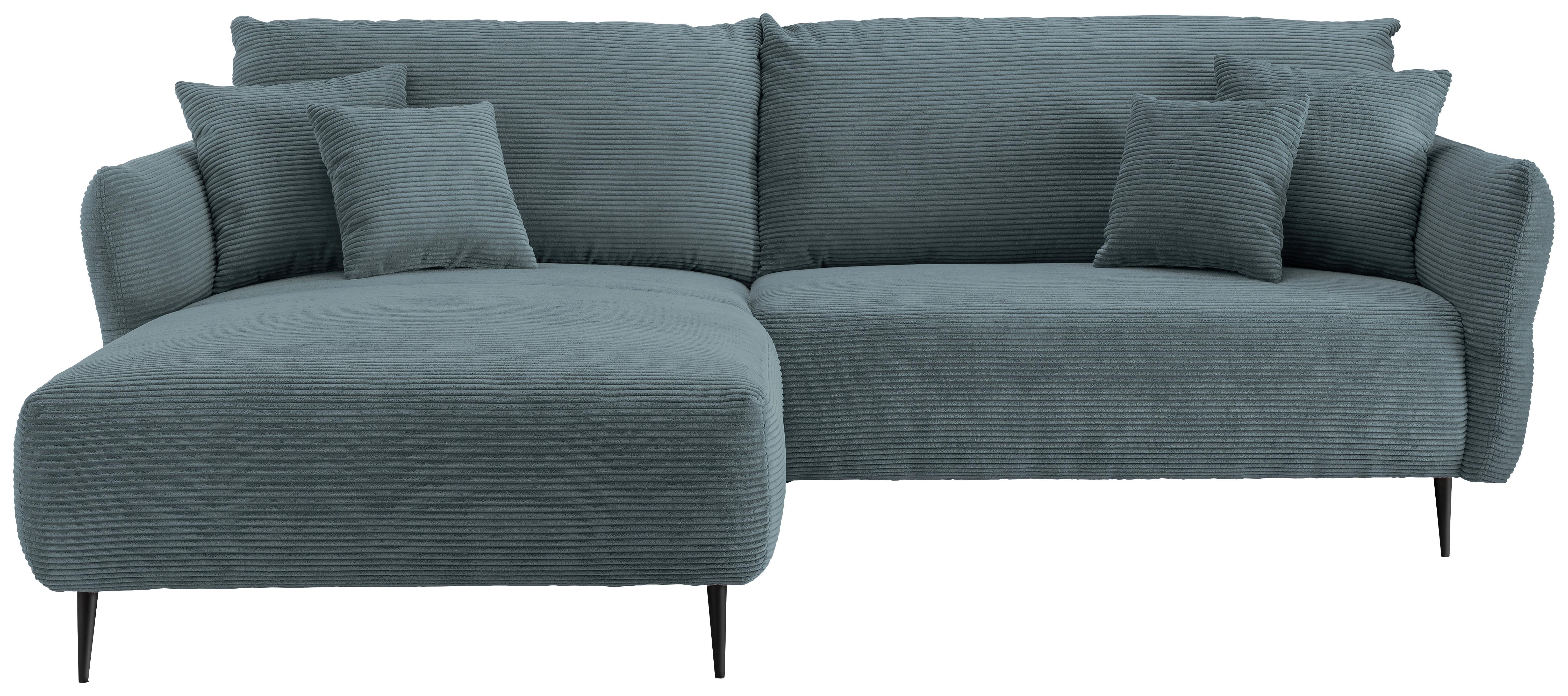 Ecksofa Vanilla Petrol S: 178x264-302 cm - Petrol/Schwarz, Design, Textil (178/264-302cm) - P & B