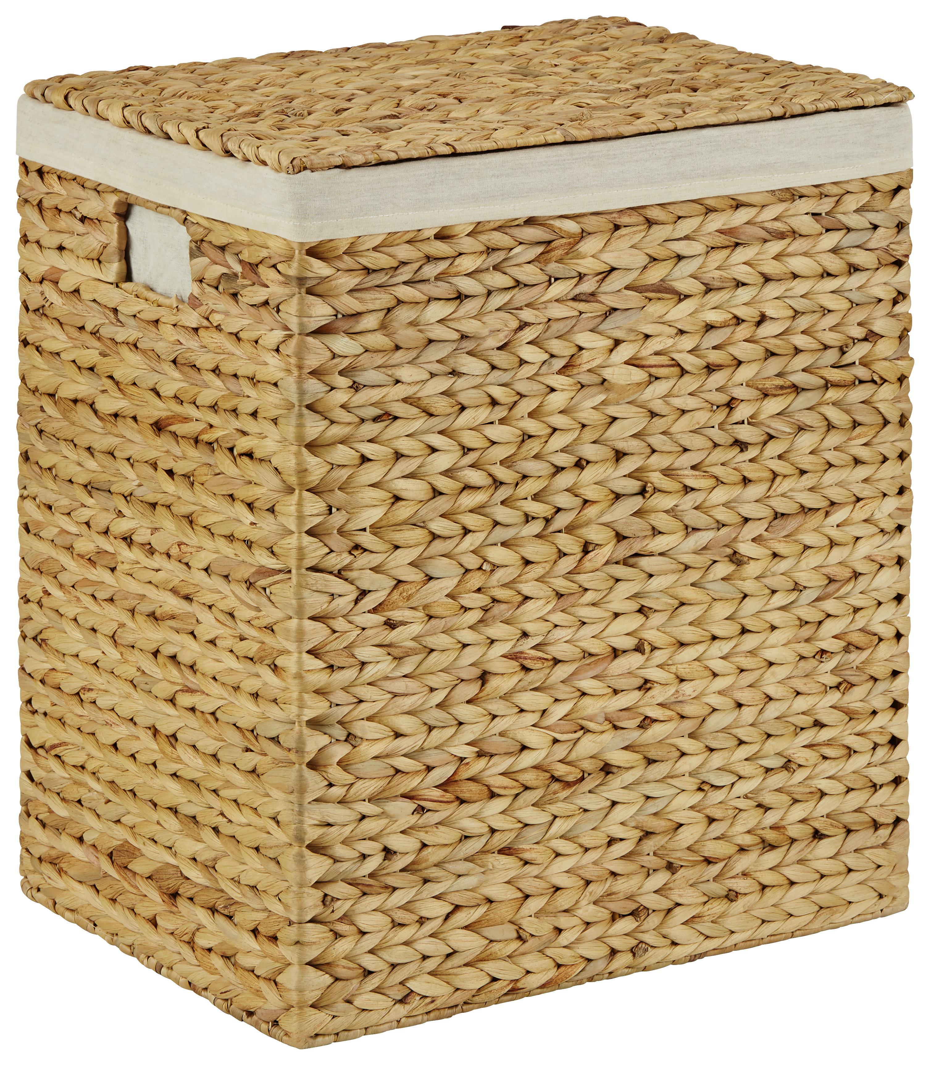 Wäschetonne aus Naturmaterial mit Stoffeinsatz