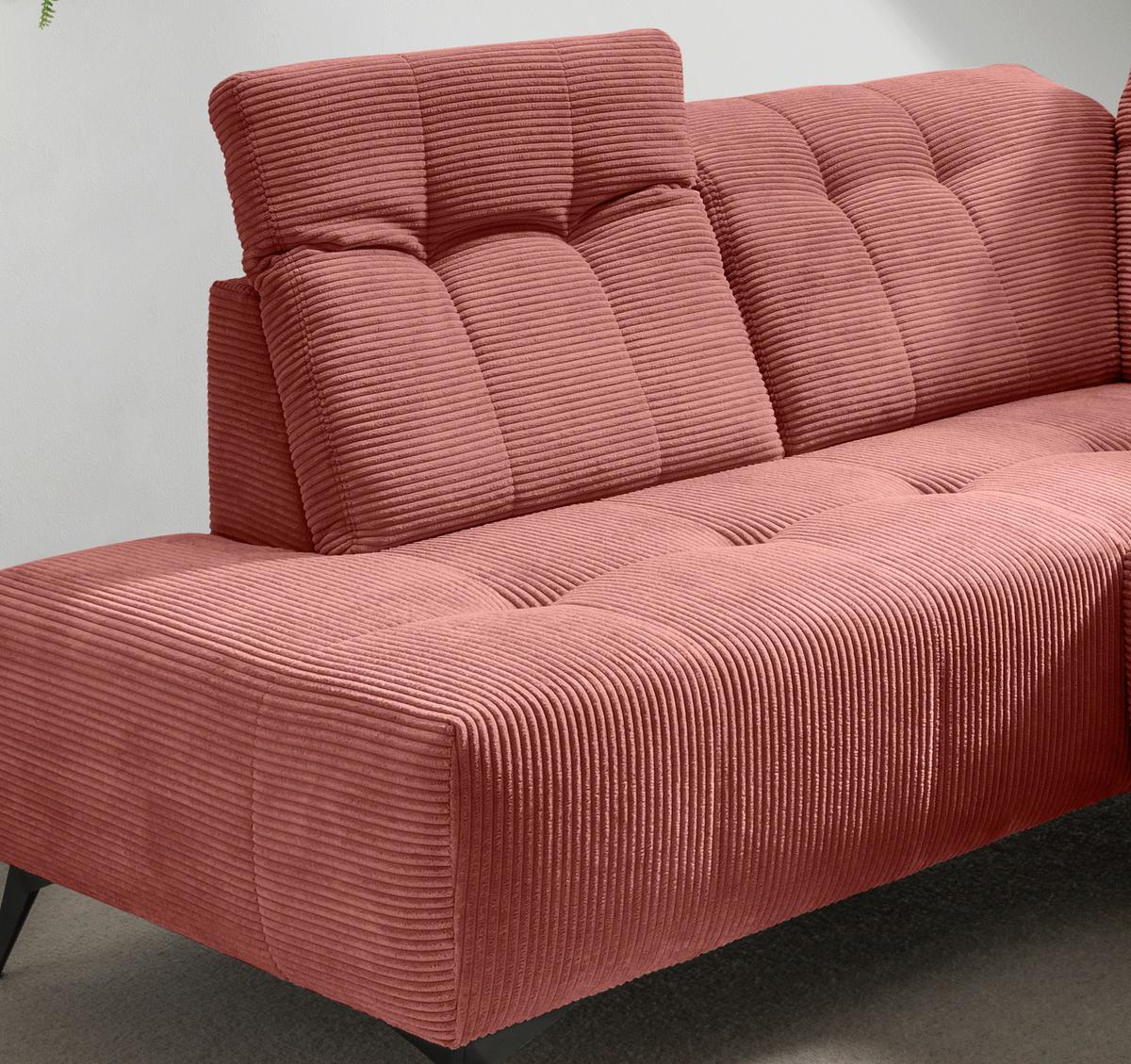 Ecksofa Fiore, Koralle S: 200x272 cm - Koralle/Schwarz, MODERN, Textil (200/272cm) - Livetastic