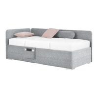Postel Remi s bočnicemi 90x200, potah šedý - šedá/barvy chromu, Konvenční, dřevo/textil (90/200cm)