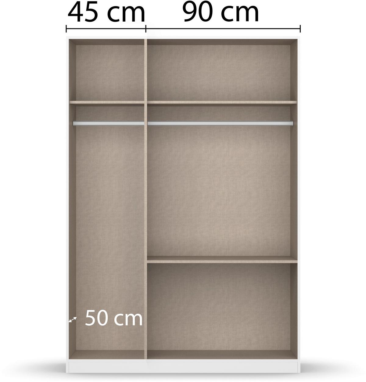 Drehtürenschrank Costa Dunkelgrau B: 136 cm - Dunkelgrau, MODERN, Holzwerkstoff (136/197/54cm) - Rauch Möbel