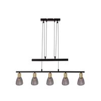 Hängeleuchte Exkl. 5xe14, 40w - Schwarz, LIFESTYLE, Glas/Metall (82/8,5/8,5cm) - Näve