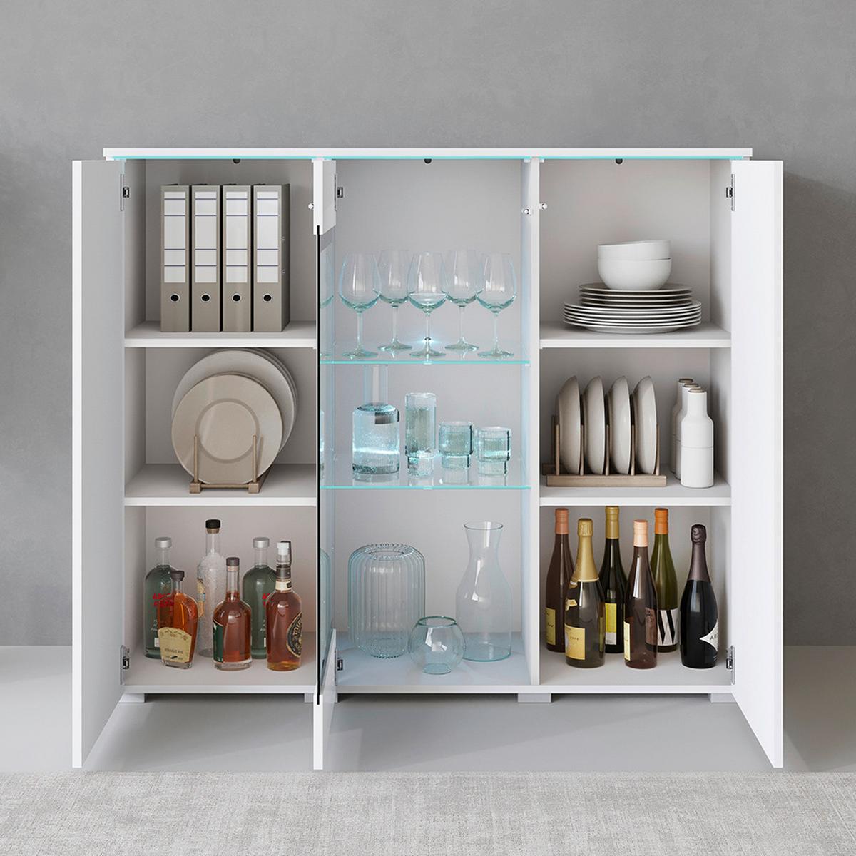 VYSOKÁ KOMODA VERA 120 - bílá/šedá, Trend, kompozitní dřevo/plast (120/103,3/39,5cm) - P & B
