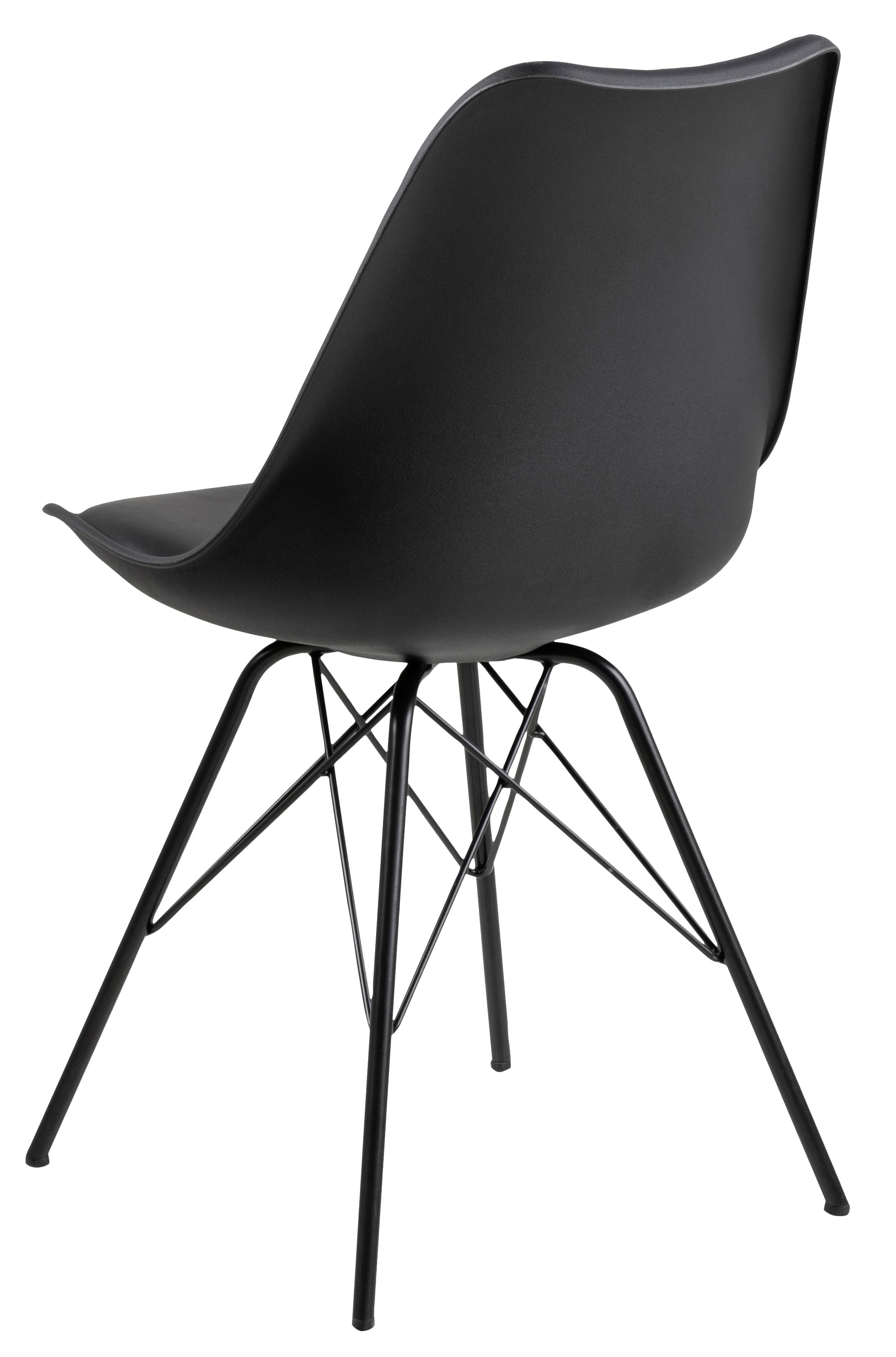 Esszimmerstuhl Eris Schwarz - Schwarz, Trend, Kunststoff/Textil (48,5/85,5/54cm) - Carryhome